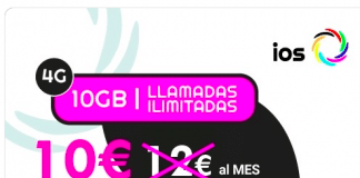 IOS ofrece 10GB y llamadas ilimitadas por 10€ para siempre hasta 30 de Julio de 2019. IOS PROMOCIONA 10GB ilimitada en voz por 10€