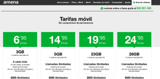 AMENA mantiene 23GB en su tarifa de 19,95€ Las tarifas de AMENA tras el verano 2019