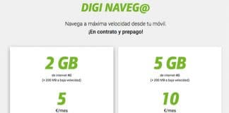 DIGIMOBIL limita a 200MB el tráfico máximo en velocidad reducida.