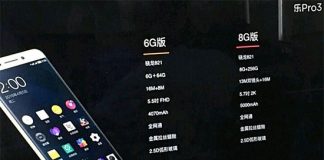 LeECO Le Pro 3 podría lanzarse con 6GB y también 8GB con 256GB.