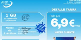 AIRIS MOBILE no cobrará el 100% de la cuota de Internet si no la usamos: Solo 2€/mes.