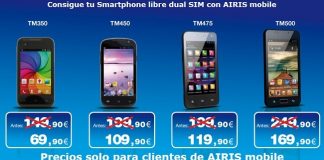 Airis subvenciona sus móviles de marca a cambio de ser de su OMV.