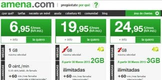 AMENA mejora sus tarifas para competir con YOIGO con 2GB por 19,95€ y 3GB por 24,95€ ambas ilimitadas.