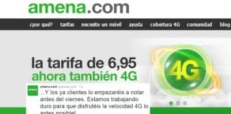 Los clientes de AMENA de la tarifa de 6,95€ con 1GB tendrán 4G a partir de este viernes.