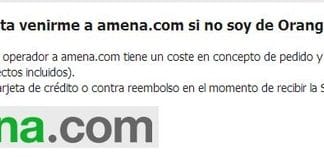 Amena.com rebaja sus costes de contratación y gastos de envio: 3€ si venimos de otro operador y 6€ si ya somos de Orange. (sin cambiar SIM).