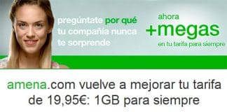 AMENA hace definitivas sus tarifas de verano: Ilimitada con 4G y 1GB por 19,95€ con IVA.