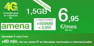AMENA ofrece 1,5GB por 6,95€ hasta el 15 de Septiembre