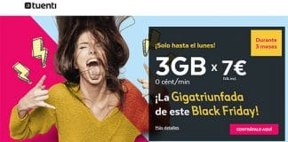 TUENTI lanza su Blackfriday 3GB por 7€ durante 3 meses.
