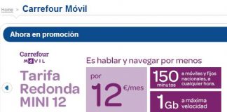 Carrefour saca una tarifa de 12€ con 150 minutos y 1GB de Internet