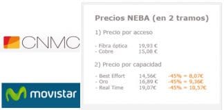 MOVISTAR podría estar obligada a vender un 45% más barato su fibra mediante NEBA a sus competidores. ¡Un duro golpe de la CNMC!