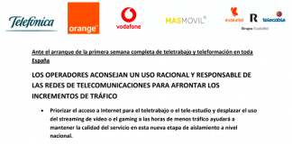 El coronavirus obliga a las operadoras a pedir reducir el consumo de datos Los operadores piden el consumo prudente de datos por el coronavirus