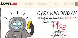 Cybermonday en Lowi: 1GB extra gratis para los usuarios que contraten hoy.