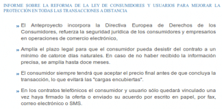 El gobierno proteger los derechos de los consumidores no permitiendo contratar servicios por teléfono sin una firma escrita o confirmación por email o SMS por parte del cliente.
