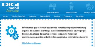 DIGIMOBIL anuncia la compensación por la interrupción del servicio.