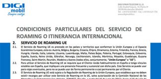DIGIMOBIL podría no ofrecer Roaming o cobrarlo para evitar perder dinero.
