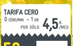 Solo en ECONOMIZA.com podemos contratar 6 meses a 4,5€ con 1GB en la tarifa CERO de MASMOVIL. ¡Aprovechar esta oferta!
