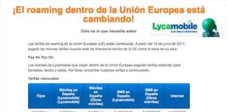LYCAMOBILE usa un truco para no ofrecer Roaming en bonos.