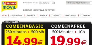 Eroski mejora sus tarifas para hablar y navegar y empeora sus condiciones en las tarifas de datos. Usa la red Vodafone.
