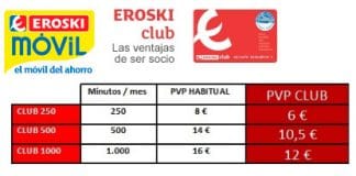 Eroski móvil más barato hasta mayo 2017 a socios del club.