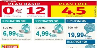 Eroski mejora sus tarifas. ¿Todas sus tarifas son interesantes? Nuevas ofertas en prepago.