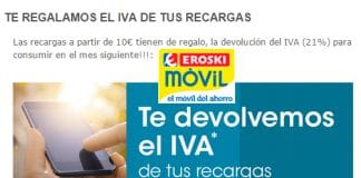 EROSKI lanza nuevos bonos prepago y regala saldo en recargas.