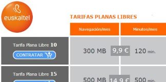 Euskaltel saca una tarifa ilimitada con 3GB por 24,9€ para ser mejor que AMENA.