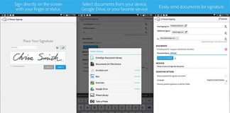 Echosign de Adobe permite firmar documentos en Android por 12€/mes.