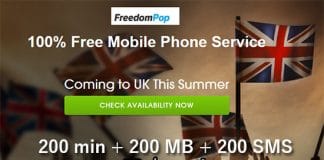 FREEdomPop ofrecerá una tarifa gratuita con Internet SMS y minutos en UK.