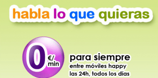 Happymovil comercializa en prepago 1GB+30 minutos por 12€ iva incluido.