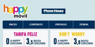 HAPPYMOVIL mejorará su tarifa FELIZ con 300MB/mes gratis con consumo mínimo 4,9€/mes con 2,9ct/min.