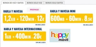 HAPPYMOVIL mejora sus tarifas de prepago añadiendo reducción de velocidad a 16kb.