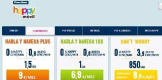 Happymovil no comercializa sus contratos en sus tiendas PhoneHouse debido a los pocos margenes comerciales.