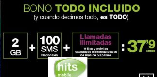 Hits Mobile intenta competir con las tarifas de Orange con llamadas internacionales incluso a móvil en Europa por 33,9€/mes con 2GB.