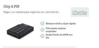 Izettle, el primer sistema de pagos con lector en el móvil en España que permite pagos con validación de PIN.