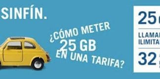 La SINFIN con 25GB de YOIGO disponible hasta final de Febrero.