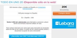 LEBARA responde a LYCAMOBILE con mejoras en sus tarifas: 15€ 500 minutos y 1GB de datos.