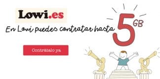 LOWI amplia su capacidad de trafico mensual a 5GB máximo para competir con YOIGO/SIMYO.