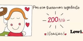 LOWI regala 200MB a sus clientes para celebrar su exitoso crecimiento.