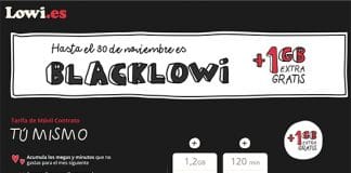 LOWI regala 1GB del 21 de Noviembre al 30 de Noviembre