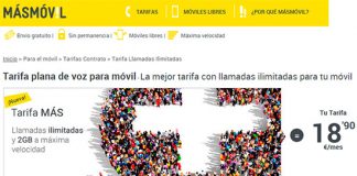MASMOVIL lanza una tarifa ilimitada con 2GB por 18,9€