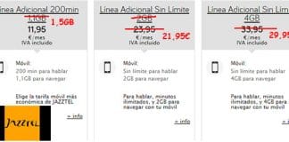JAZZTEL mejora sus lineas adicionales entre 2€ y 4€ mensuales