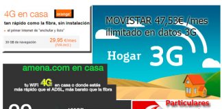 Conexión móvil en casa sin usar fibra o adsl: total movilidad con las mejores alternativas 3G y 4G del mercado.