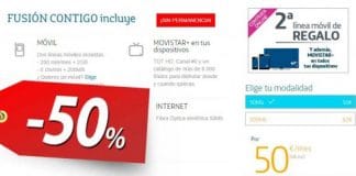 MOVISTAR imita a VODAFONE con un 50% en FUSION 6 meses.
