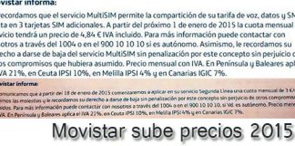 El servicio de Movistar segunda linea dejará de ser gratuito en Enero y la multisim costará 1€ más.