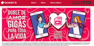 OCEANS ofrece el doble de GBs para siempre por San Valentin