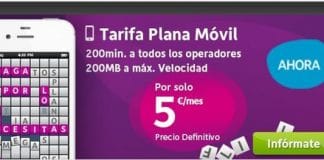 ONO ofrece a sus clientes una oferta de 5€/mes 200min+200mb o 10€/mes 500 min + 200mb para siempre. ¡Solo la primera linea!