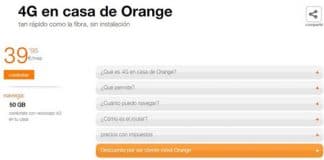 4G en casa de ORANGE subirá su precio de 34,95€ a 39,95€ con 50GB de datos.