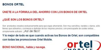 Ortel Mobile ofrece un bono competitivo acumulable por 8,2€/mes (10€ iva incluido) con 120 minutos y 750Mb de trafico.