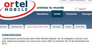 ORTEL MOBILE cesará su actividad el 15 de Diciembre pese a sus tarifas low cost.