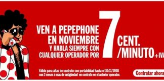 PepePhone: 7c/min con 15c de establecimiento SOLO portabilidades…